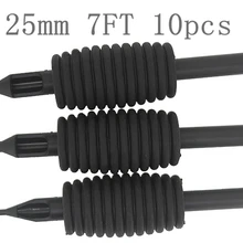 YILONG 10 шт. 7 футов одноразовая Нескользящая силиконовая трубка рукоятки машинки для татуировок круглый наконечник Высокое качество 25 мм