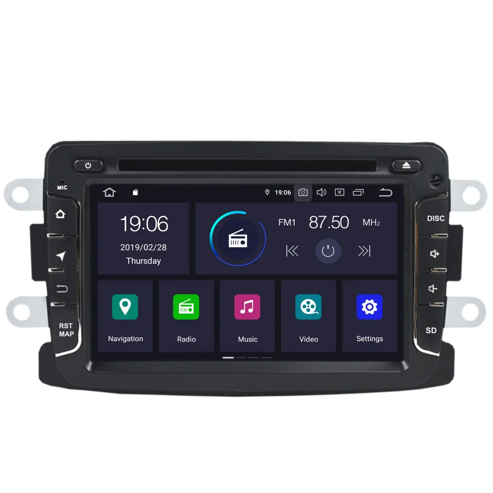 COIKA Android 9 0 четырехъядерный автомобильный мультимедийный плеер для Renault Duster Logan Lada