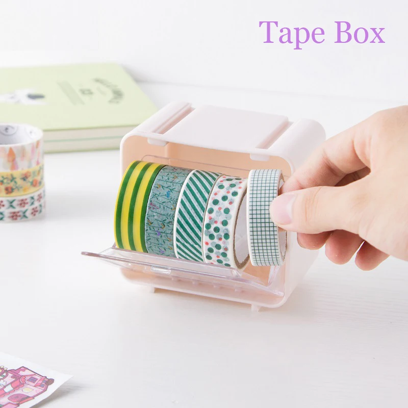 1 Pcs Japanese Stationery Masking Tape Box Washi Tape Storage Organizer