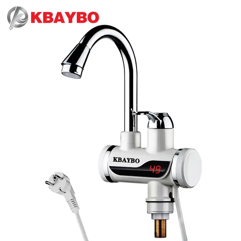 Plugue da ue Aquecedor de Água Aquecedor de Imersão Kbaybo Elétrico Cozinha Aquecedor Imediato Quente Frio Duplo-uso 3000 w