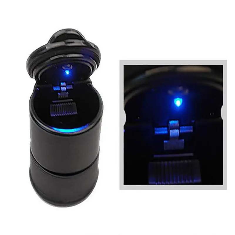 Azul Porttil Cenicero Luz LED azul para salpicadero puro encendedor de