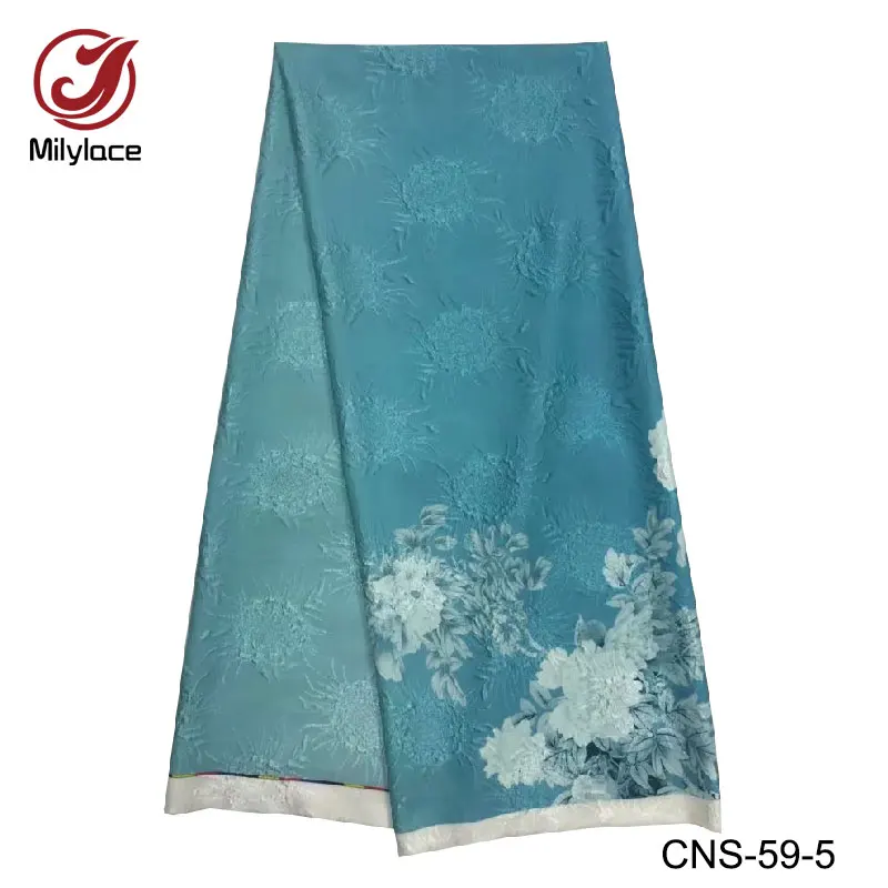 New coming african silk fabric 5 yards per lot nigerian High Class real