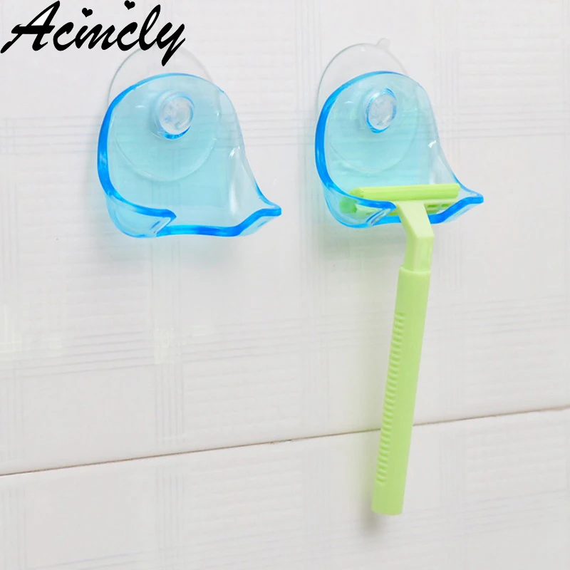 

1piece Clear Plastic Hanger Suction Cup Razor Rack Bath Razor Holder Suction Cup Shaver Storage Rack Bathroom Hooks CC1375/o