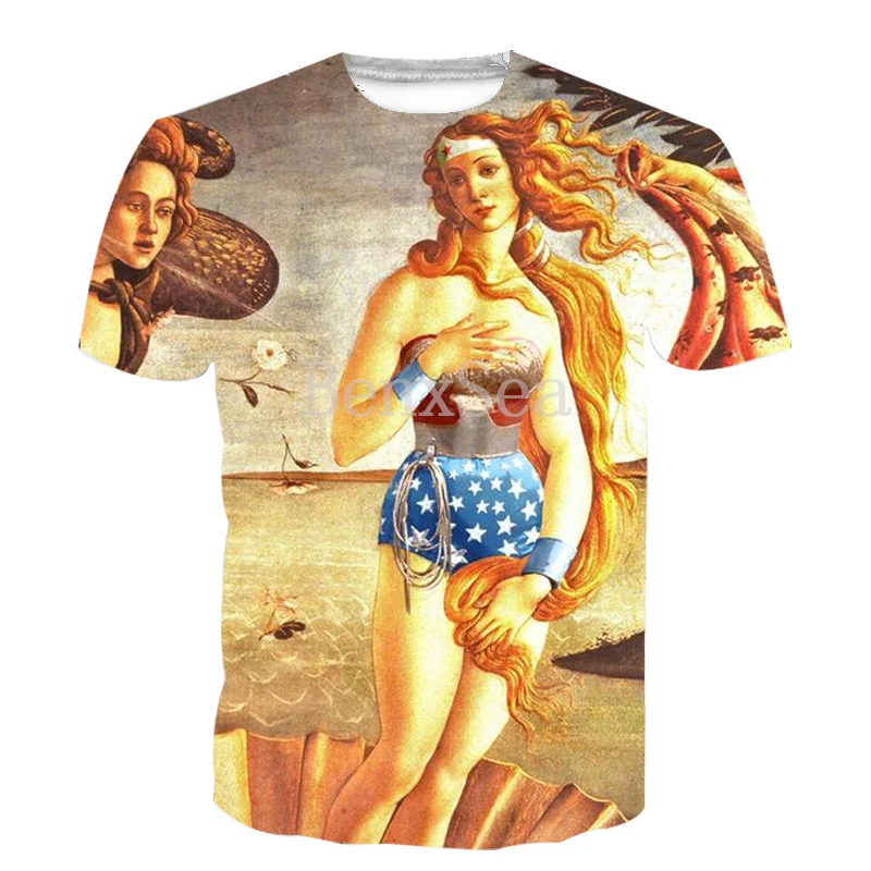 

2019 The Birth Of Venus 3D Print T Shirt Tees Shortsleeve Casual Fashion Tops Plus Size 5XL
