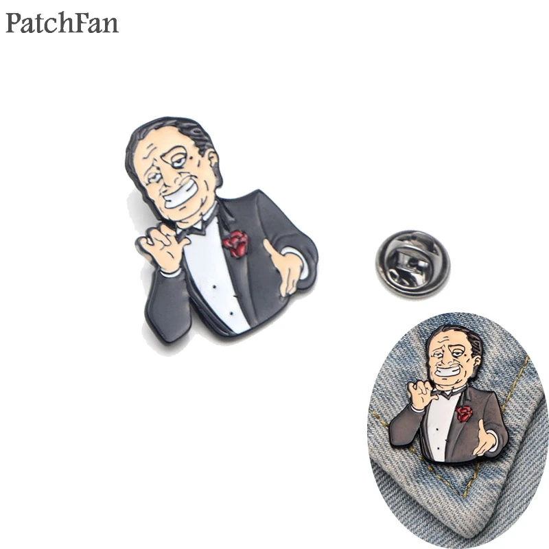 

Patchfan the God father Metal Zinc pins Trendy medal insignia para backpack shirt clothes bag brooches badge for men women A1315