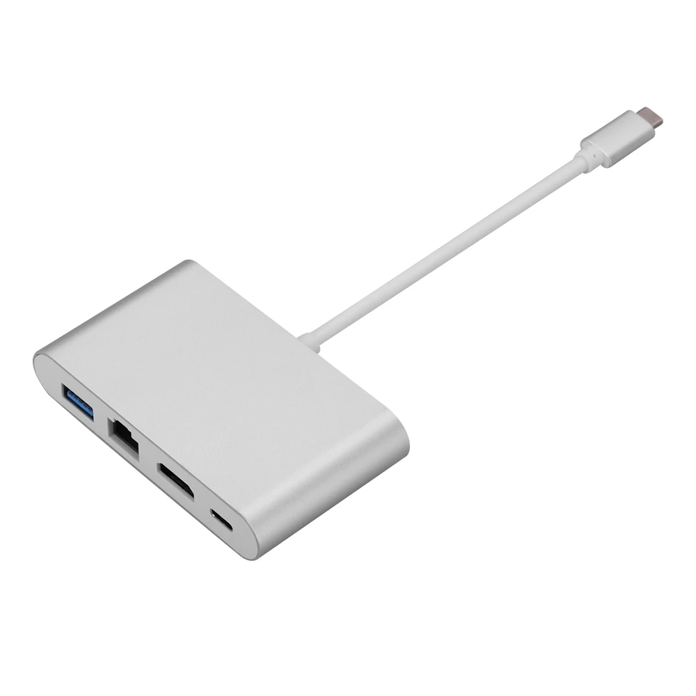 Корпус из алюминиевого сплава USB3.1 Type C к USB3.0 * 3 Hub + TypeC PD зарядный HDMI адаптер для Apple