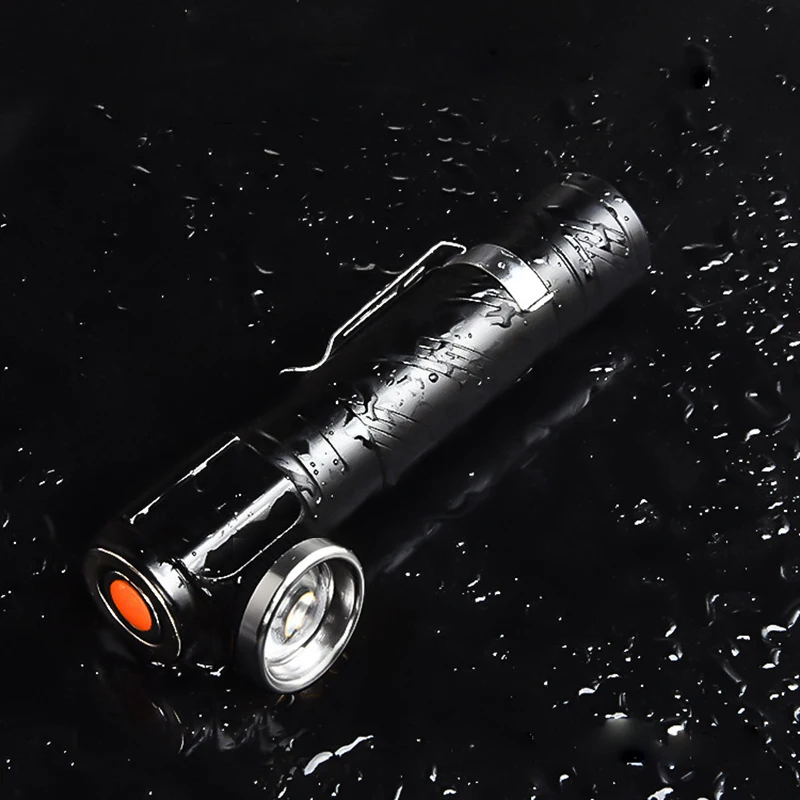 AIMIHUO Powerful T6 LED Flashlight Telescopic Zoom Pen Flashlight LED Camping Waterproof USB Rechargeable Torch Lamp With Magnet (7)