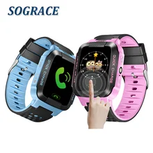 Sograce дети SmartWatch GPS ребенок наручные часы 2 г GSM трекер умные часы для детей ребенок Смарт-часы освещения для IOS Android