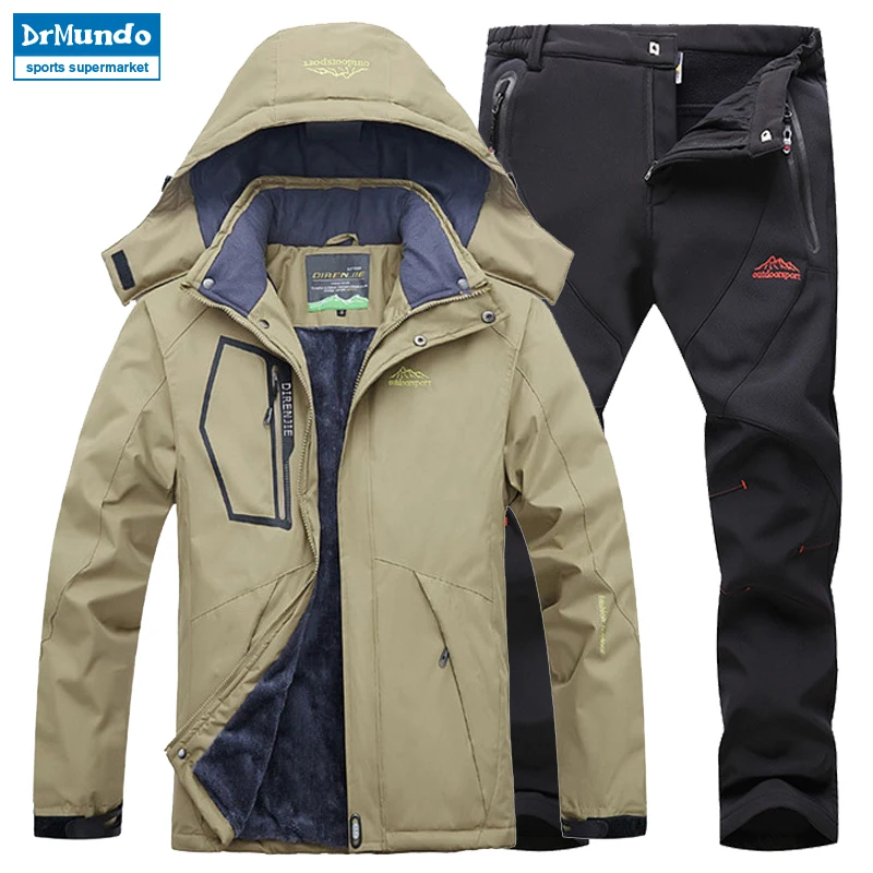 سترة تزلج الدعاوى الرجال للماء الصوف الثلوج سترة الحرارية معطف في الهواء الطلق الجبلية التزلج على الجليد سترة الدعاوى الملابس