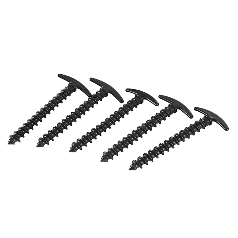 

5Pcs Tent Pegs Screw Spiral Tent Pegs Stakes Nail Outdoor Tent Nail Peg Tent Accessories Equipment Wind Rope Fastener Anchor Peg
