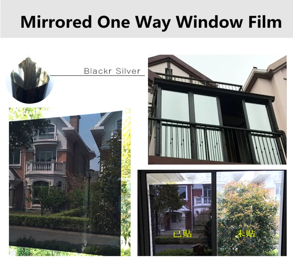 Window Film Black Silver House One Way Mirror Gl Tint Window Film Black Silver House One Way Mirror Gl Tint Reflective Privacy 20 X60 50cm X 152cm In Decorative Foil Tattoos From Automobiles