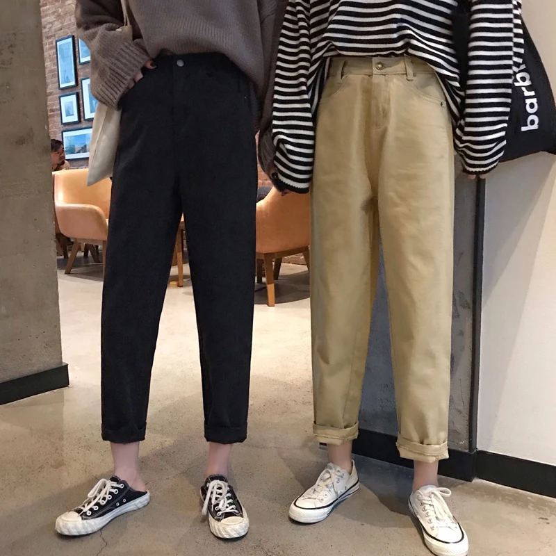 2019 Real Sale Mom Jeans Women's Loose Irregular Seam Jeans In Autumn And Winter High Waist Straight Trousers Wide Legs Student
