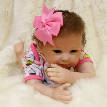 

NPK creative children gift toy doll reborn 20" silicone reborn baby dolls rooted hair bebes reborn bonecas girls sleeping doll