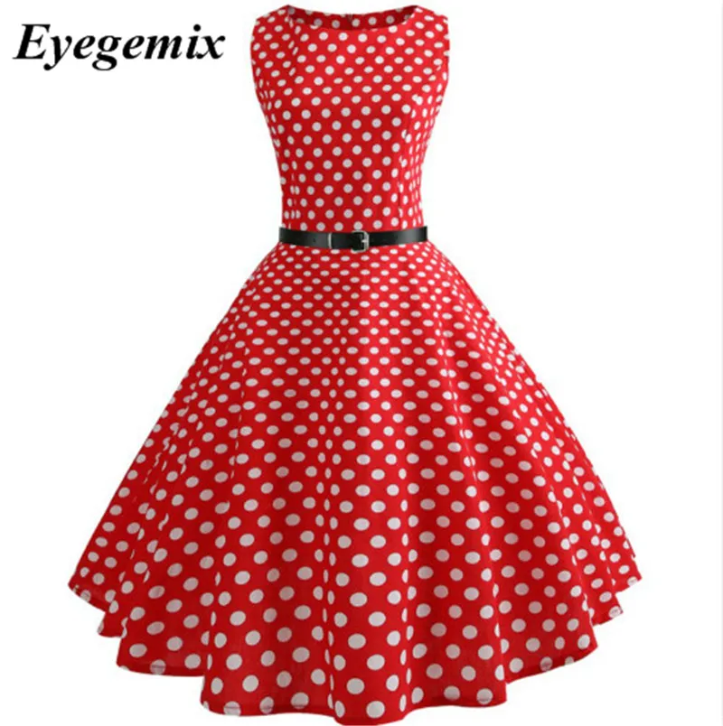

Floral Print Women Summer Dress Hepburn 50s 60s Retro Swing Vintage Dress A-Line Party Dresses with Belt Jurken Plus Size