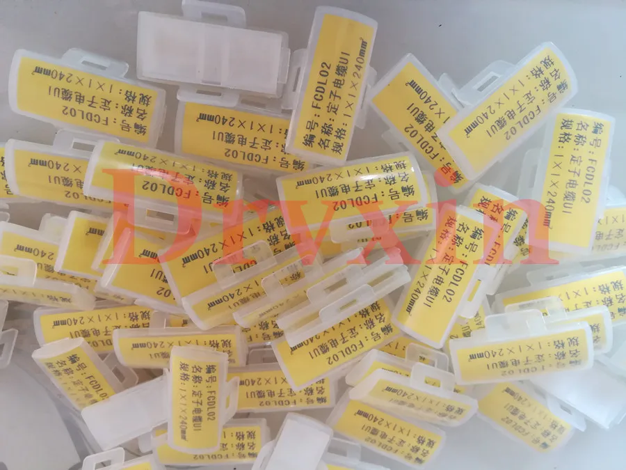 

40x20mm Transparent Clear Waterproof Wire Sign Cable Tie Marker Labeled Tag Box+ Yellow PET Label Paper Custom print content