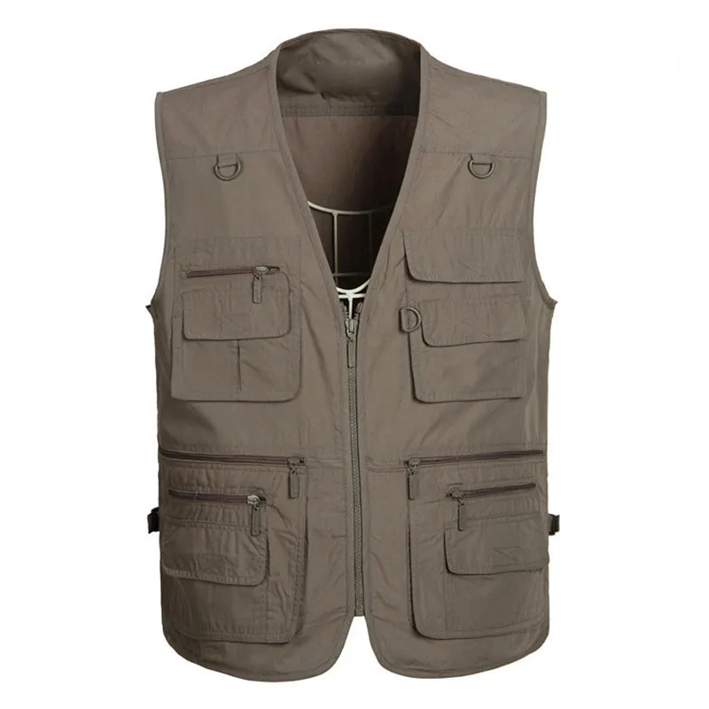 

2019 New Men's Multi-Pocket Vest Summer Loose Outdoor Fishing Photo Reporter Casual Vest More size XL-4XL 5XL