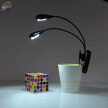 

LED Book Light Dual Head Rechargeable Eye-Care Clip On Bed Reading Light Adjustable 2 Levels Brightness Reading Lamp