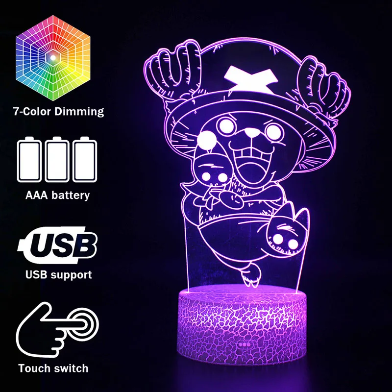 Одна деталь 7 цветов Изменение таблицы фигурки лампа 3D USB Led Иллюзия настольная