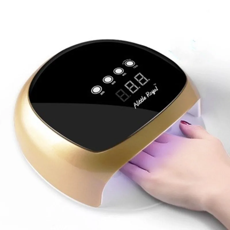 Gel UV Lamp 52W LED Nail Lamp SUN4Plus LCD Display Double Light Touch screen buttons nail dryer Gold White UV light for gel nail