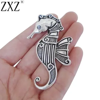 

ZXZ 5pcs Animal Large Seahorse Hippocampus Charms Pendants for Necklace Jewelry Making Findings 67x41mm