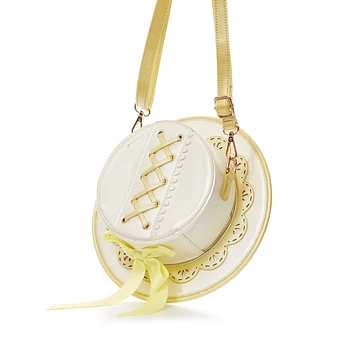 

Fashion design sweet hat styling bows lolita ladies female round zipper bag girl's gift messenger bag purse