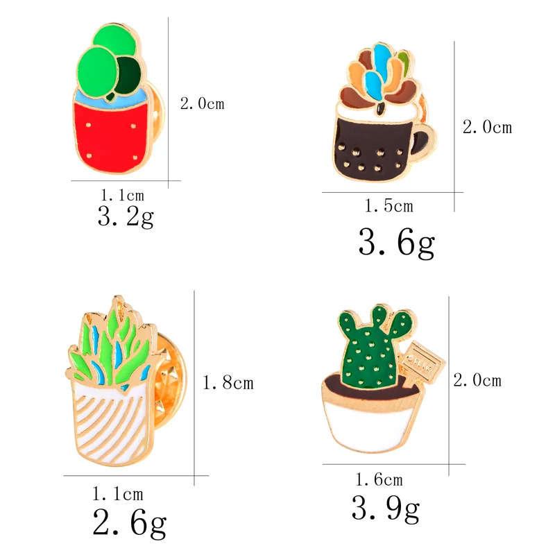 Эмалированная брошь кнопка кактуса набор металлических булавок для суккулентов