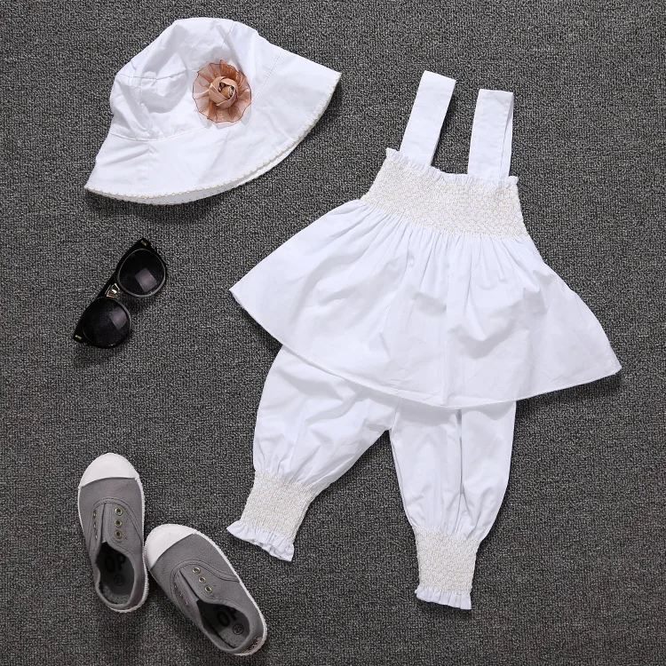 Baby Girls Clothing Set 2018 New Child girls 3 Pieces sets Dress+Pants