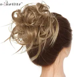 S-noilite синтетический шиньон волосы булочка прямые пончик-шиньон эластичные грязные Scrunchies wrap для конского хвоста наращивание волос для