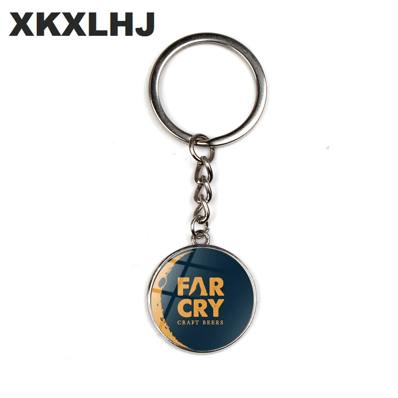 

Fashion Far Cry Charm glass Pendant keyring Men Women Fashion Time Gem Cabochon Jewelry XKXLHJ