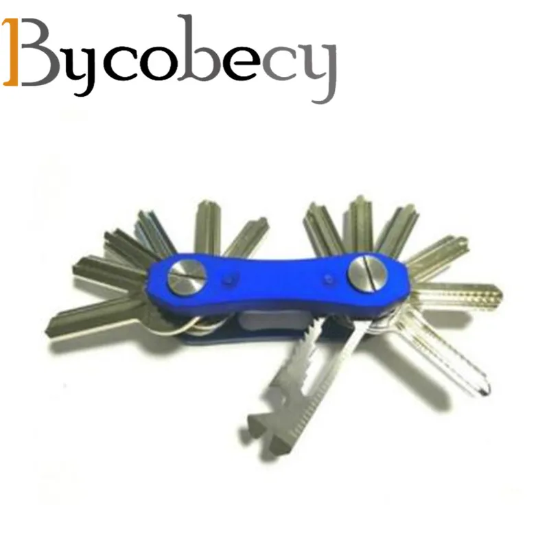 

BYCOBECY Car Key Holder Chain Smart Key Wallets Ring Housekeeper Oxide Aluminum DIY EDC Pocket Key Organizer Smart Collector
