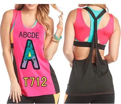 

S M L Woman Dance vest Tank racerback black/yellow T1548 1705 1704