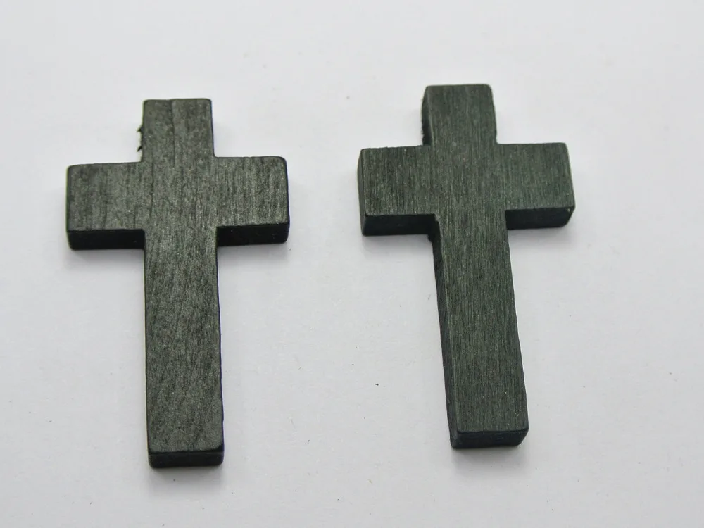 50 Black Wooden Cross Beads Charm 42X24mm Wood Pendants | Украшения и аксессуары