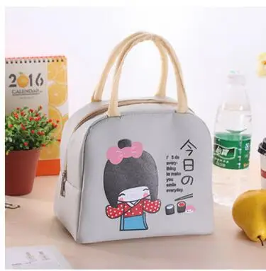 New Cute Girl Lunch Bag Large Package Thicker Thermal Insulation Bag Lunch Box Waterproof Oxford Children Food Lunch Picnic Bag