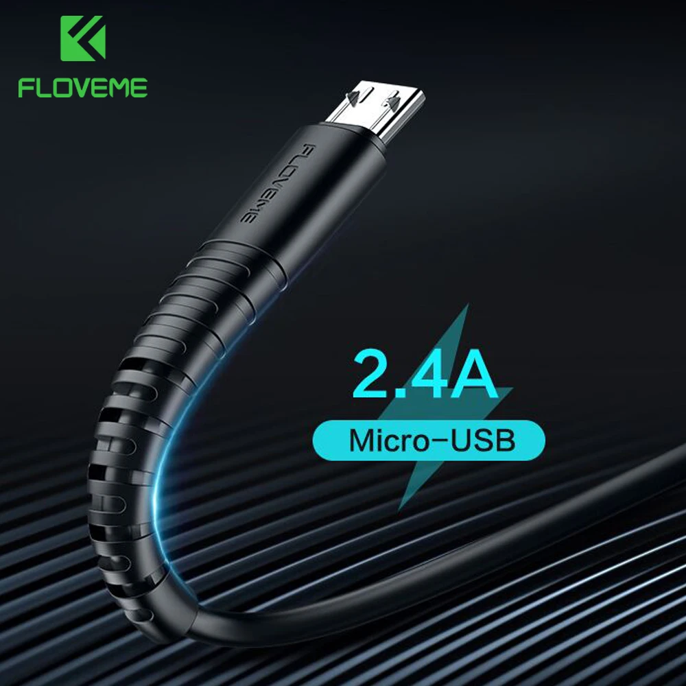 FLOVEME Micro Usb Cable 5v 2.4a Charging Data Fast Charger Cable For Samsung Xiaomi Phone Charger Cabel Microusb Cord Flat Wire