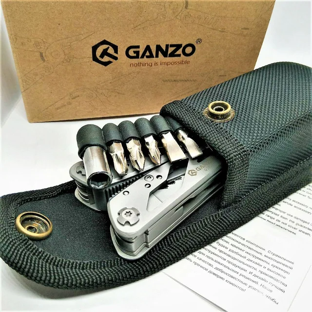 Ganzo 26 in 1 Stainless long nose EDC G202 Folding multi plier tool portable knife hand tools sets folding tools