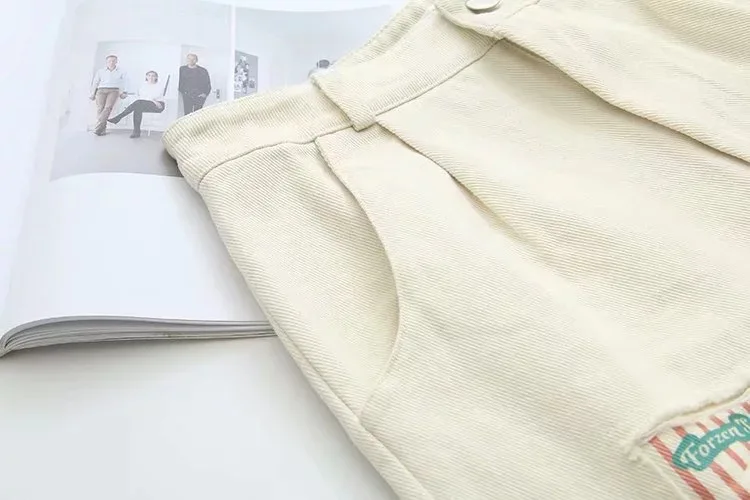 Япония небольшой свежий колледж Стиль Свободные простой мороженое печати Тонкий шорты женщина