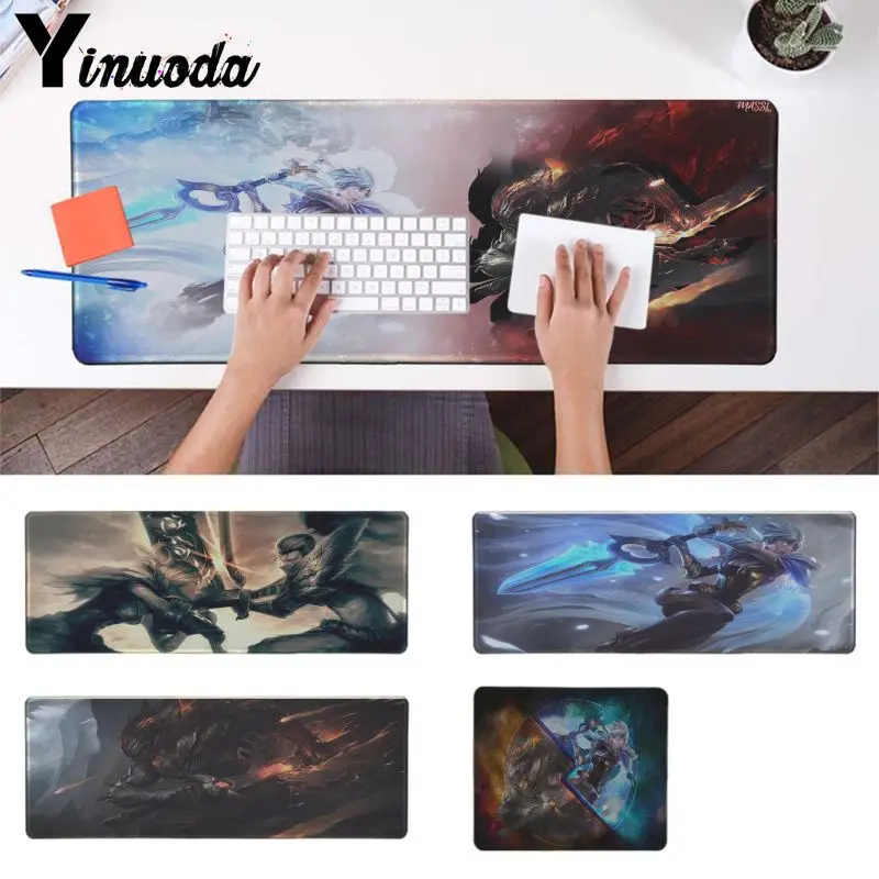

Yinuoda Top Quality Riven vs Yasuo LOL Natural Rubber Gaming mousepad Desk Mat Computer Peripherals Keyboard Pad Home Gifts Mat