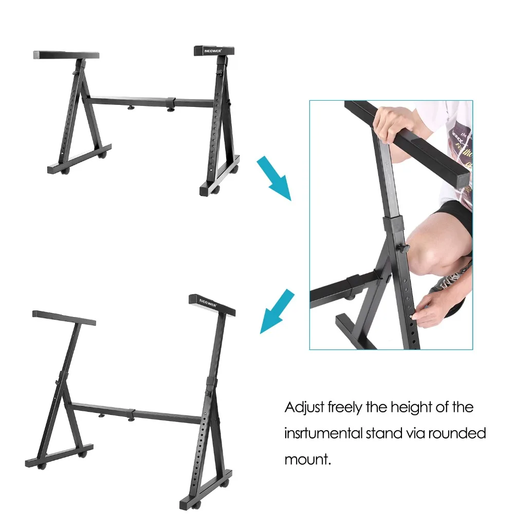 Клавиатура для пианино Neewer Heavy Duty Z style подставка с поворотными роликами