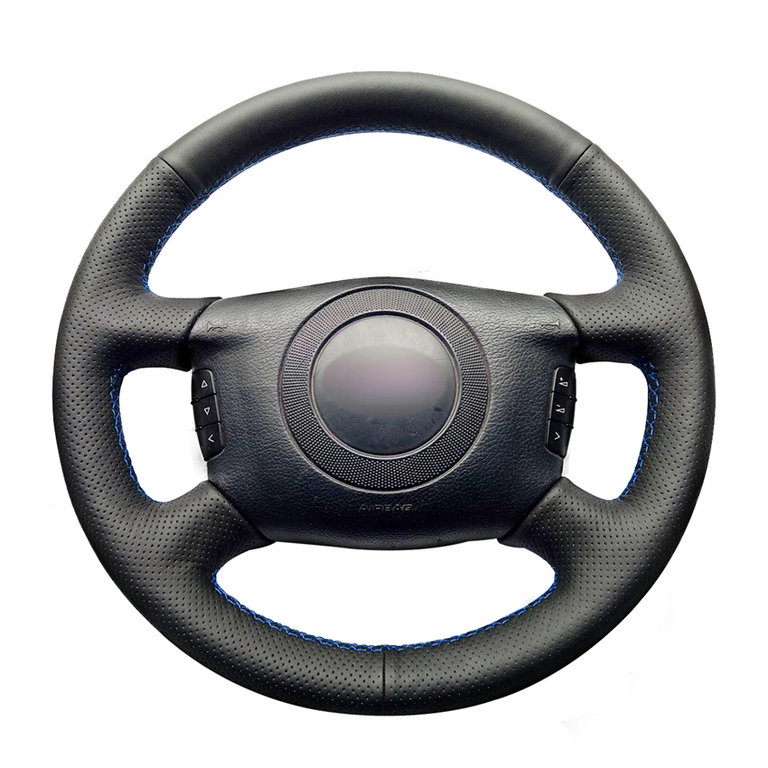 

Hand-stitched Black PU Artificial Leather Steering Wheel Cover for Audi A2 (8Z) A6 (C5) Avant A8 (D2) S4 2003-2005