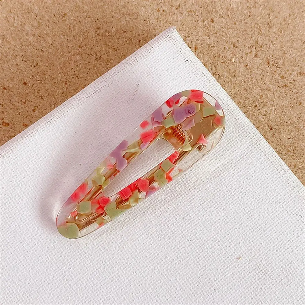 New Hot Women Colorful Acrylic Hollow Waterdrop Rectangle Hair Clips Girls Acetate Hairpins Barrettes Hair Styling Accessories