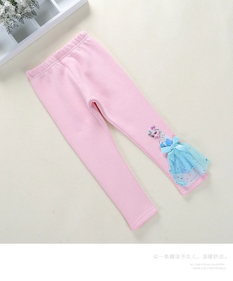 Cute Girl Elsa Anna Cartoon Trousers Kids Anime Leggings Colorful Long Pants 3D Princess Doll Legging Children Clothing