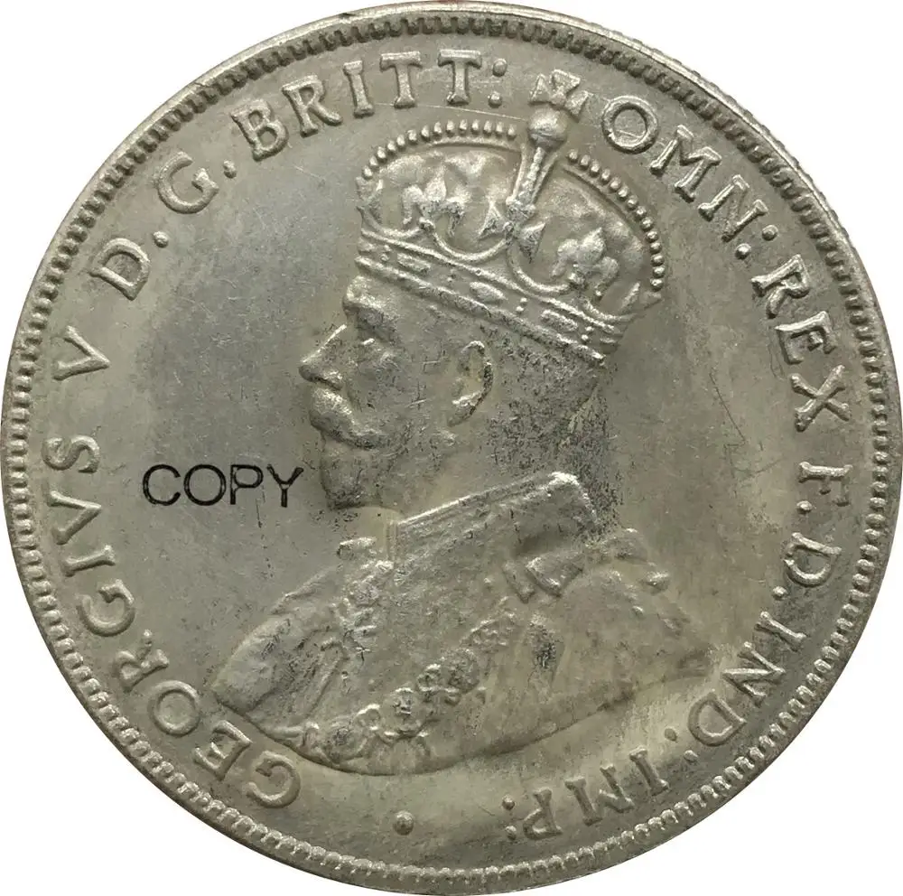 Австралийский Джордж V 1914 год 1 Флорин два шиллинга кубик покрытые серебром копия
