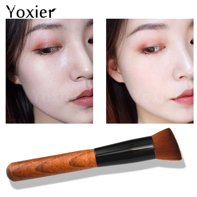 High Quality Makeup Brushes Oblique Head Foundation Brush Professional Single Makeup Brush Blending/Contour/Cheek Blusher 1PCS