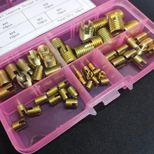 50Pcs/set M3 M4 M5 M6 M8 Corbon Steel Self Tapping Thread Slotted Inserts Set Thread Repair Tools set Thread Inserts kit thread repair file file repair teeth marine hardware tools thread correction tools