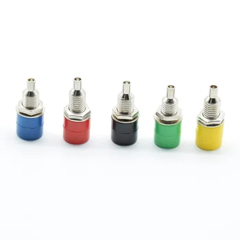 

10 Pcs 4mm Female Banana Plug Socket Connector Binding Post Amplifier Terminal Red Green Yellow Black Blue Panel opening 6mm