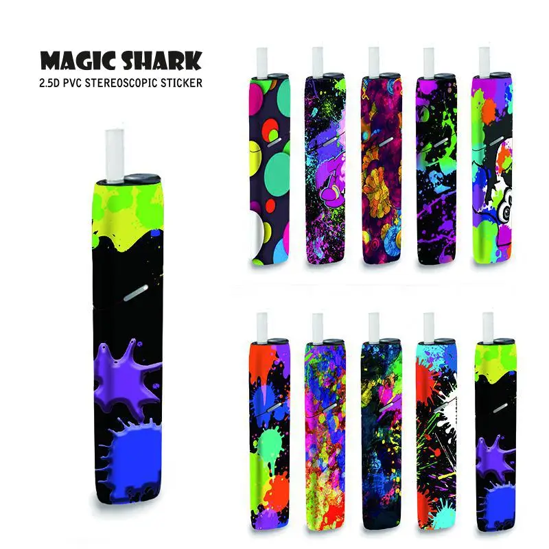

Magic Shark Fashion Stereo Stylish Film Sticker for IQOS 3 IQOS3 Multi Printing Case Sticker Cover Skin 2019 New Arrival