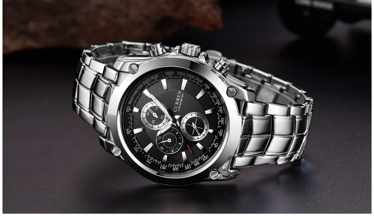 Часы мужские роскошные Лидирующий бренд из нержавеющей стали деловые повседневные наручные часы Мужские кварцевые часы relogio masculino CURREN 8025