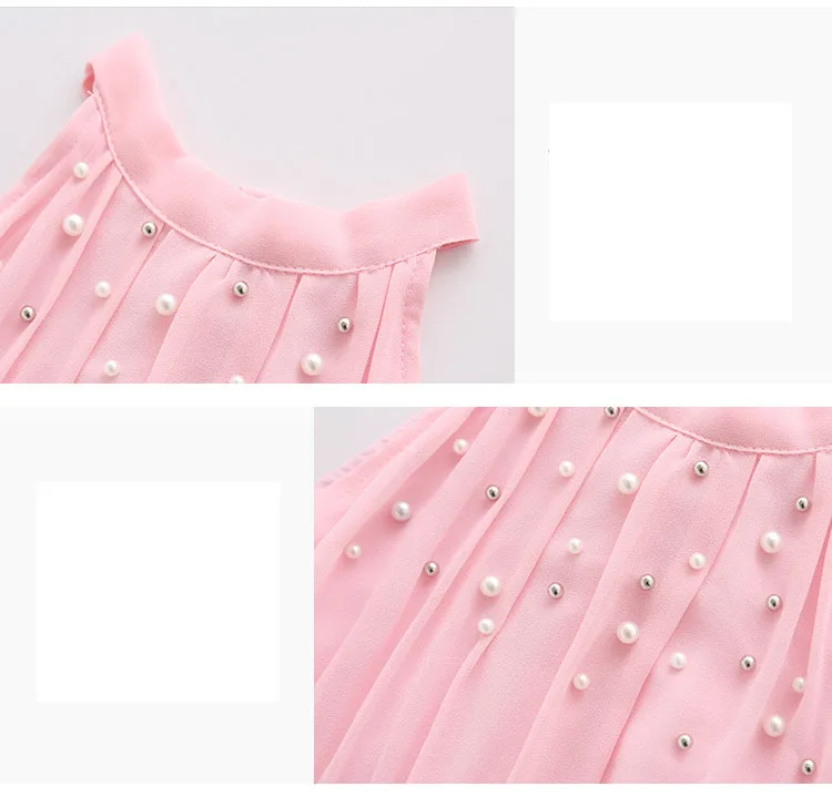 chiffon children clothing girls summer 2017 beading girl princess dresses layered child dress white pink red girls dress 4 5 6 7 8 9 10 11 12 13 14  years old little big teenage girls summer dress kids girls party dress  (3)