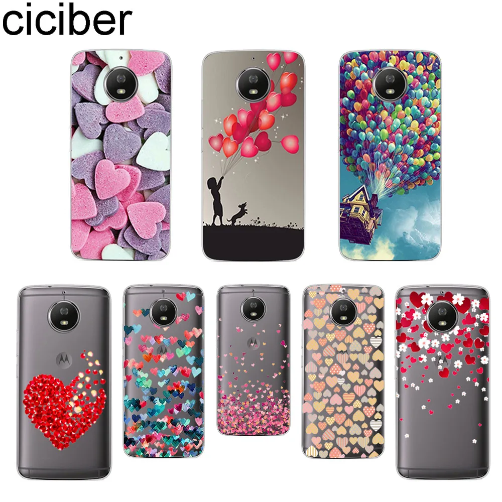 

ciciber Balloon Heart For Motorola Moto C Z2 Z3 ONE G5 G4 G5S G6 P30 E3 E4 E5 Plus Play Power X4 M Soft Clear TPU Phone Cases