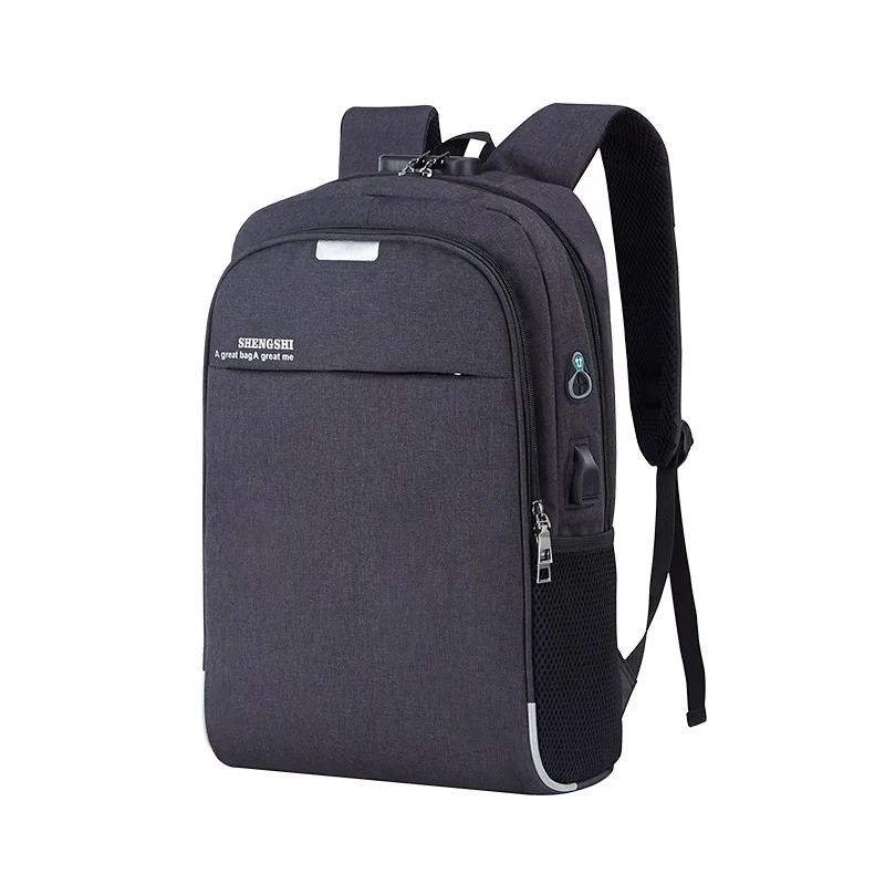 Мужской рюкзак для ноутбука с usb зарядкой, рюкзаки для компьютера, повседневные стильные сумки, большой рюкзак, мужская деловая дорожная сумка, сумка для путешествий - Цвет: Black